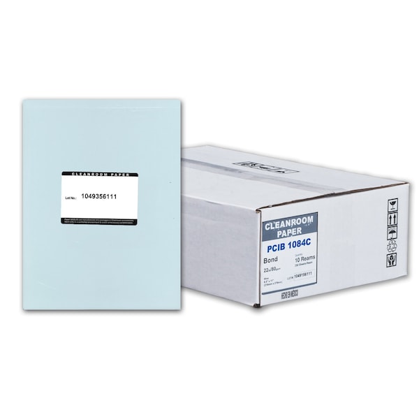 Pure Image Pure Image Poly Cleanroom Paper, 8.5x11, Blue 22lb, , 250 sheets /ream, 10 reams p/PK PCIB 1084C - main